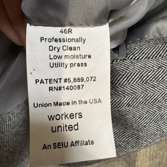 Hart Schaffner Marx Loro Piana 100% Cashmere Blazer Sz 46R Herringbone - Picture 14 of 16